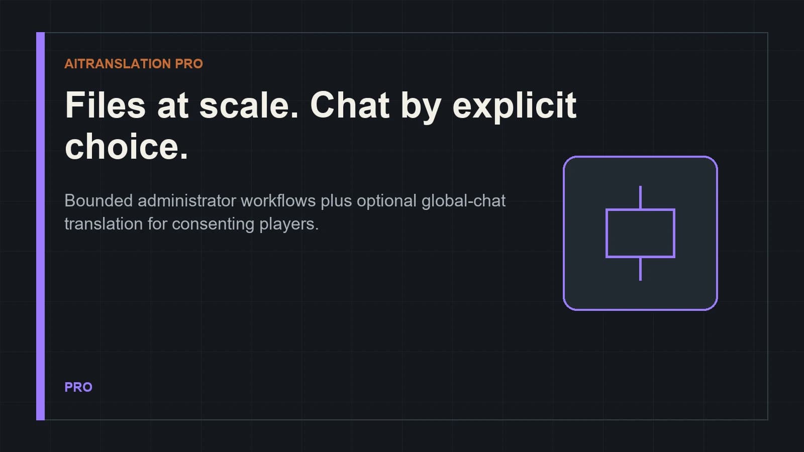 AI Translation Pro : fichiers de langue et chat sur consentement