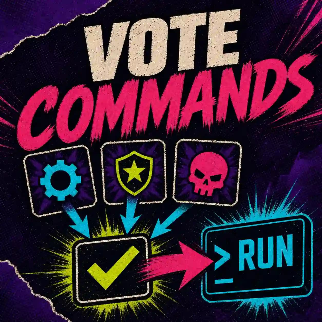 Cover VoteCommands montrant un vote gagnant déclenchant une commande