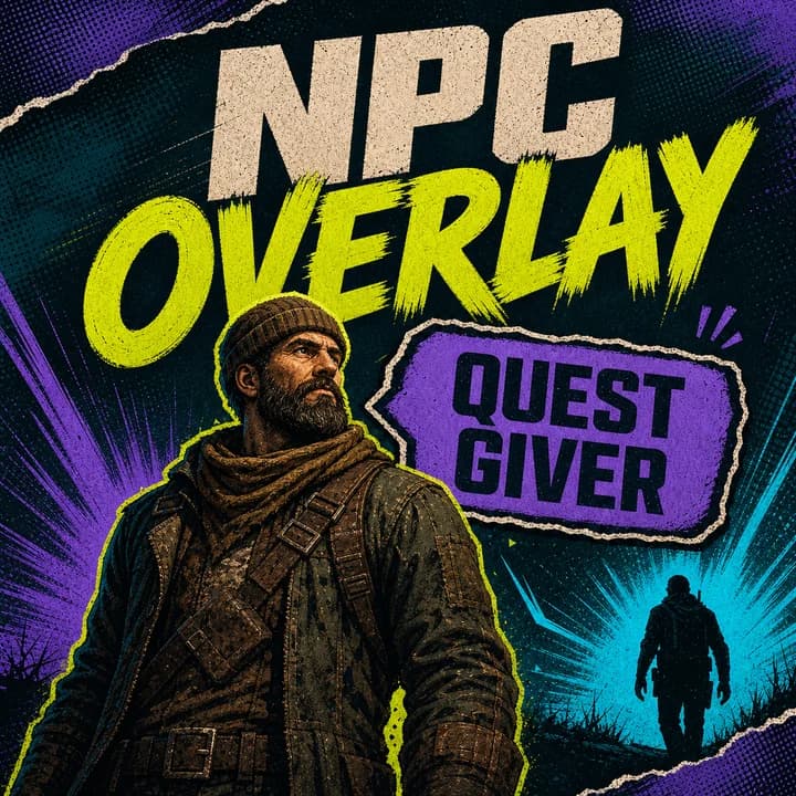 Illustration générée NPC Overlay représentant un libellé PNJ